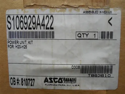 ASCO S106929A422 Pump Power Unit Kit for H20-H25 New NIB