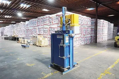 55 GALLON DRUM VESTIL HYDRAULIC CRUSHER & COMPACTOR, MODEL #WBB3147055: YOBRO #24913