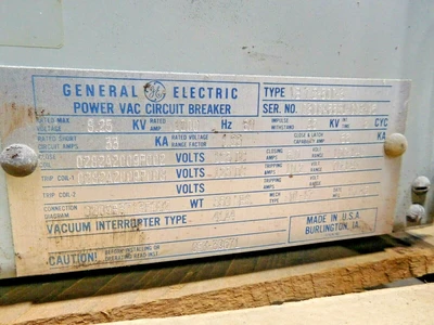Used GE VB 7.2-500-3 Circuit Breakers Ohio US | Equipment Recovery Corp. #1331714