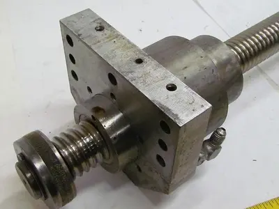 Ball Screw Assy 1 1/2" Dia 1/4" Pitch 15" Travel 33" OAL From CNC Lathe