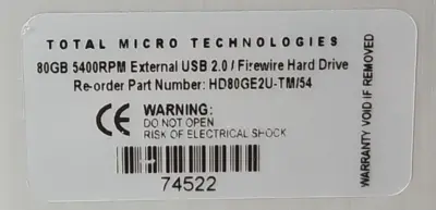 Total Micro 880GB 5400RPM EXTERNAL USB 2.0 / Firewire Hard Drive (BIN423)