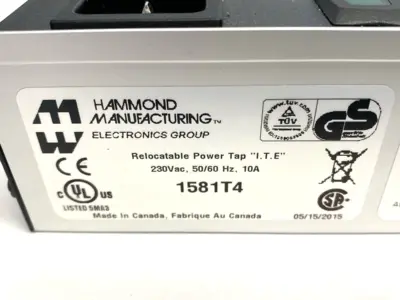 Used Hammond Manufacturing Relocatable Power Tap 230VAC 10A Electrical Fittings Michigan US | Maverick Industrial Sales #1393565