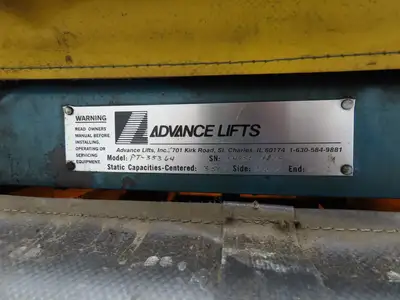 Advance Hydraulic Scissor Lift and Tilt Table 3500lb 48x48" 45° 36" Travel 120V