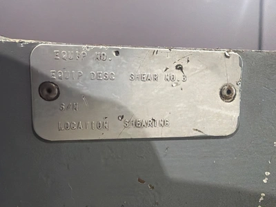 CP TOOLS BIRMINGHAM H-0435 Hydraulic Sheet Metal Shear 7.5HP USED