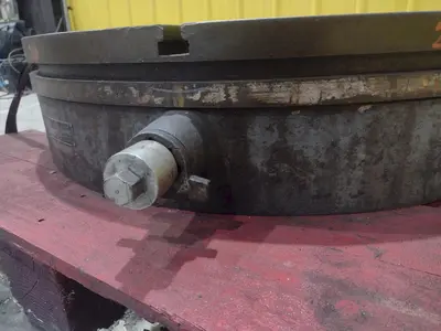 37" ROUND TROYKE T-SLOTTED MANUAL POSITIONING ROTARY TABLE: STOCK #22457