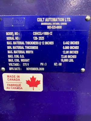 2020 COLT COLT CSHCEJ-1000-12 Coil Cradles & Straighteners | PressTrader Limited (11)