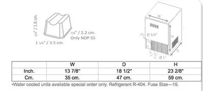 NDP55 - UNDER COUNTER ICE MAKER
