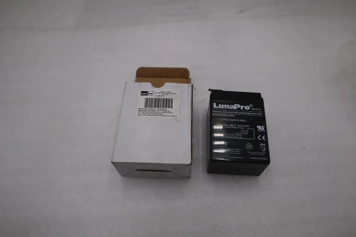 NEW OPEN BOX LUMAPRO 48H470 SEALED LEAD ACID RECHARGEABLE BATTERY K-4031CC