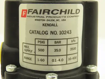 Fairchild 10243 Kendall Pressure Regulator 3/8" NPT 1-60PSI Range 500 PSI Max