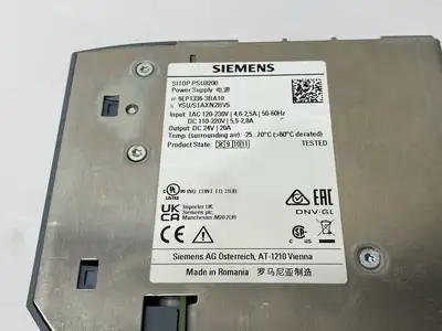Used Siemens SITOP PSU8200 Stabilized Power Supply 1ACDC/24VDC/20A DIN Rail Power Supplies Michigan US | Maverick Industrial Sales #1402268