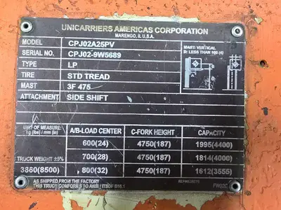 2003 Nissan JC50 5000lb LP Forklift
