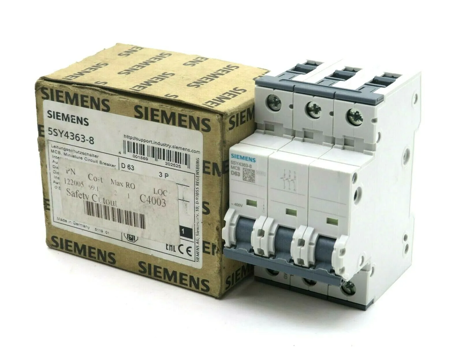 NEW SIEMENS 5SY4363-8 CIRCUIT BREAKER 5SY43638