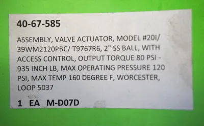 NEW WORCESTER FLOWSERVE 201-39-WMS120-PC-R6 CONTROL VALVE 20139WMS120