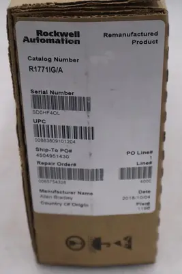 Allen-Bradley 1771-IG Input Module - ROCKWELL REMANUFACTURED - STOCK GF871