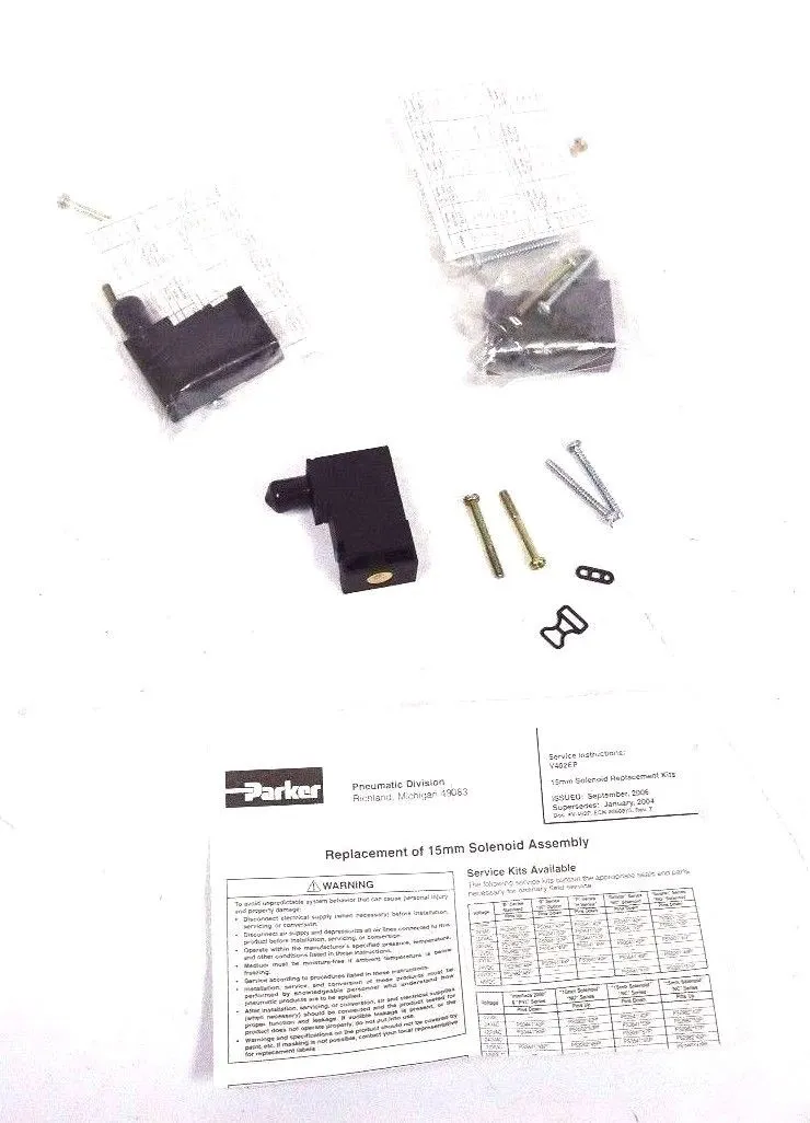 LOT OF 3 NEW PARKER 15MM V402EP SOLENOID REPLACEMENT KITS