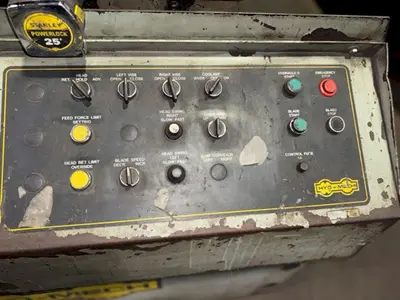 18" X 20" HYD-MECH MODEL #V-18 SEMI-AUTOMATIC VERTICAL BANDSAW: YOBRO #24580