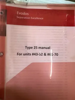 Evodos type 25 spiral plate centrifuge, 316L SS.