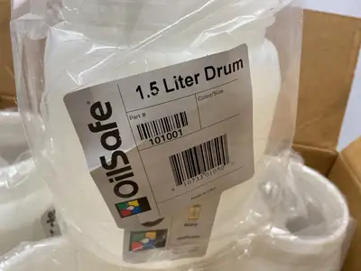 USED OIL SAFE OILSAFE 101001 1.5 LITER DRUM CASE OF 6