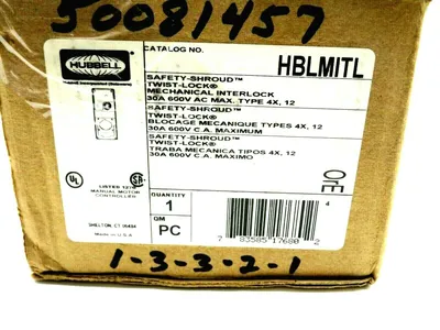 NEW HUBBELL HBLMITL SAETY TWIST LOCK 30A 600V