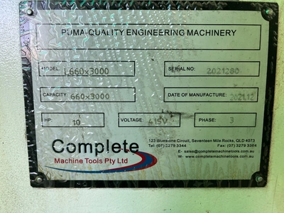 2022 PUMA L660x3000 Lathes, Engine, Center | ESP Machinery Australia Pty Ltd (8)