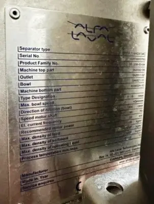 Alfa-Laval BREW 350 hermetic beer clarifier module, 316SS.