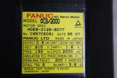 USED 1995 USED FANUC PARTS AND TOOLING AC6/2000