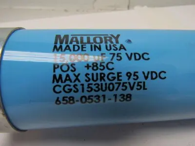 Mallory CGS153U075V5L CGS Cap Screw Terminal Aluminum Capacitor Lot of 2