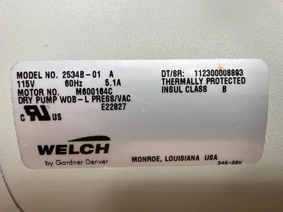 WELCH 2534 WOB-L Other Vacuum Pumps | Fram Fram LLC (12)