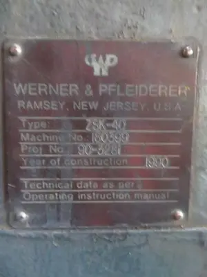 USED 1990 WERNER&PFLEIDERER     W&P ZSK40;  40MM