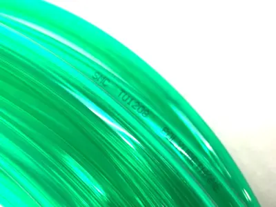 USED SMC POLYURETHANE TUBING GREEN, 12MM LOT OF 2 POUNDS
