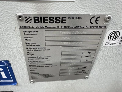 Used 2018 BIESSE WINNER W4 Return Conveyors California US | MachineryMax #1464021