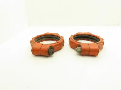 Victaulic 77 QuickVic 6" Rigid Coupling Grooved Pipe Fitting w/Gasket Lot of 2