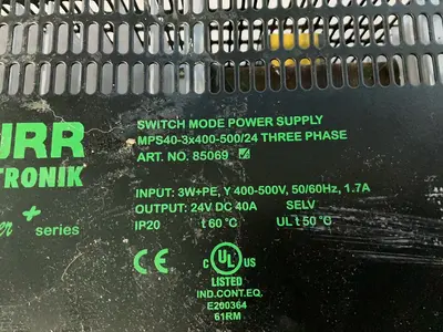 Used MURR ELECTRONIK MPS4030X400500/24 DIN Rail Power Supplies Ohio US | HGR 24 #1406267
