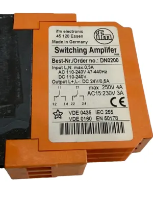 NEW IFM ELECTRONIC DN0200 SWITCHING AMPLIFIER