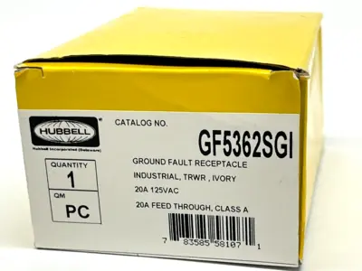 NEW HUBBELL EXTRA HEAVY DUTY TAMPER RESISTANT RECEPTACLE, SELF-TEST, 20A