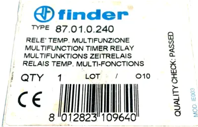 USED FINDER 87.01.0.240 TIME DELAY RELAY 87010240