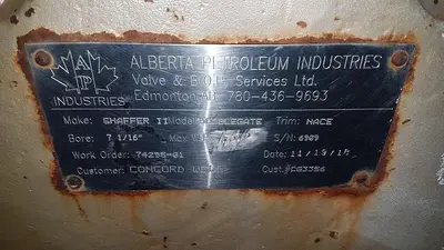 USED SHAFFER 7 1/16" 3M DOUBLE RAM BOP