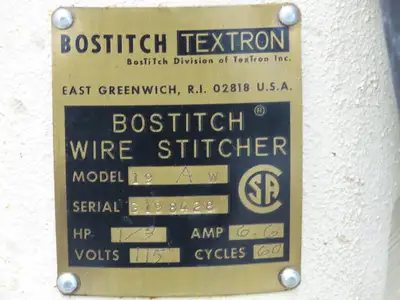 Bostitch 19AW Stanley Bronco Wire Stitcher Saddle Single Head Industrial Stapler