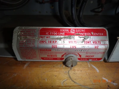 General Electric IC7700 size 2 Motor Control Center Buckets