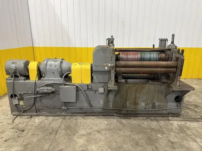 36”  YODER MODEL #M3 POWERED SLITTING HEAD w/ POWERED FEED & HOLD DOWN ROLLS : STOCK #22953
