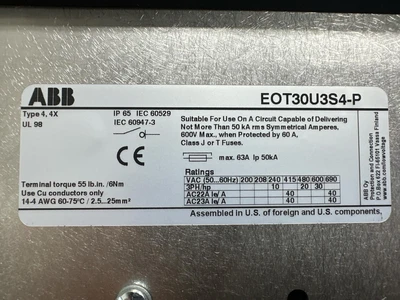 ABB EOT30U3S4-P Disconnectors & Load Switches | Fram Fram LLC (9)