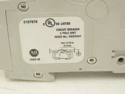 Allen Bradley 1489-M2D050 Circuit Breaker 5A 2 Pole 480 VAC Ser D Lot of 3
