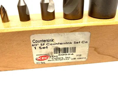 USED KEO STRAIGHT SHANK COUNTERSINK SET, 1/4" TO 1" DIA, 1-FLUTE 5 PCS