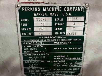 Used PERKINS 550-B Gap Frame (OBS) Presses California US | MachineryMax #1399176