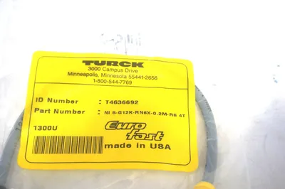 NEW TURCK NI-5-G12K-RN6X-0.2M-RS-4T SENSOR T4636692 NI5G12KRN6X02MRS