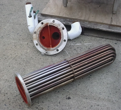 USED 250 GALLON HEATING TANK 250 GALLON COIL TANK