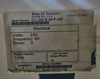 Used 2011 BLUE M ELECTRIC CC-04-S-M-F-HP Furnaces Wisconsin US | Lemke Machinery Sales #1285396