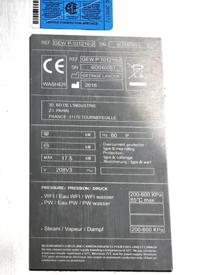 GETINGE brand new Cleaning Systemfor Biopharmaceutical Production GEW GMP Washer / Dryer Model GEW LANCER # 904961