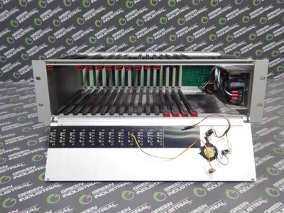 Triple 5 Industries AMS-2 Amplifier / Alarm Assembly 16 Slot Rack Chassis Used