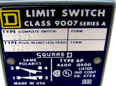 NEW SQUARE D 9007C54G LIMIT SWITCH SERIES A